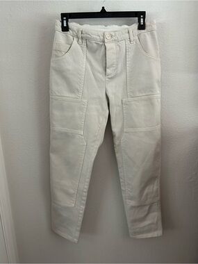 James Perse Yamie Utility Pants Size 27 Ivory Made In Italy Carpenter Style